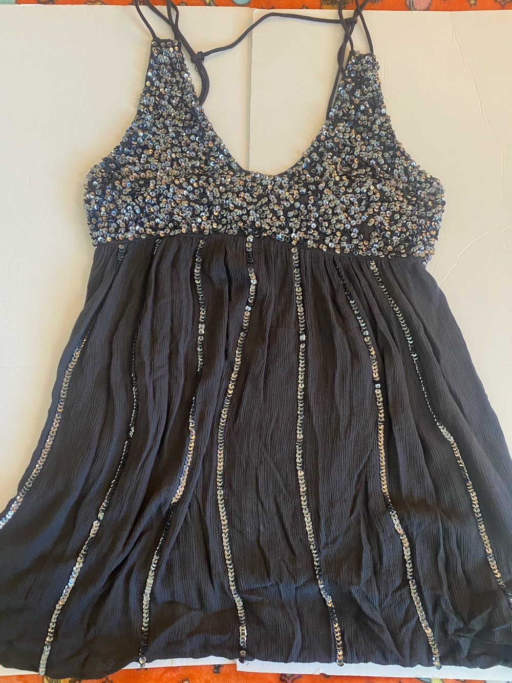 Intimately by Free People charcoal gray sequin mini dress
